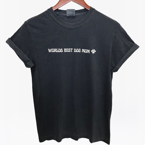 WORLDS BEST DOG MOM Unisex Adult 100% Cotton Crewneck T-Shirts - Various - Picture 8 of 11